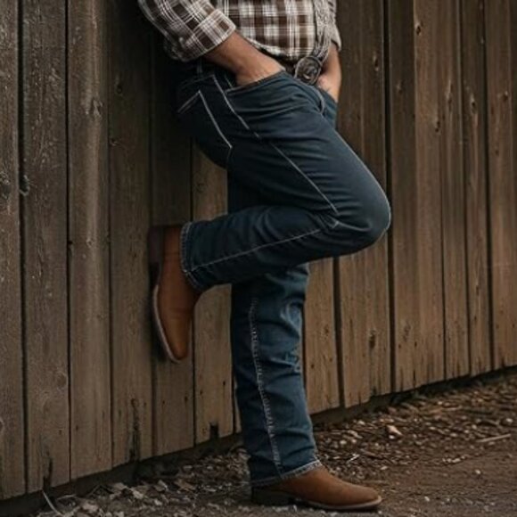 Men’s Western Cowboy Boots – Classic Embroidered Square Toe main image 5